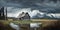 Old shack and amazing nature scenery in Banff National Park