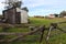 Old shed and wooden gates