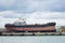 An old ship in a graving dock in Yalta port