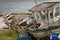 Old shipwreck on the beach somewhere in ireland