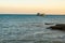 An old shipwreck boat abandoned stand on beach