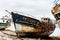 Old shipwrecks in boat cemetery in Camaret-sur-mer
