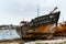 Old shipwrecks in boat cemetery in Camaret-sur-mer