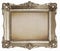 Old silver frame with empty canvas texture background