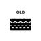 Old Skin Silhouette Icon. Dermis Structure of Aged Skin Black Pictogram. Wrinkle, not Elastic Flexible Smooth Skin Icon