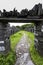 Old slate door or gate framing disused cottages