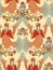 Old Slavic vintage ornament bird seamless pattern.