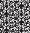 Old Slavic vintage ornament flowers black and white seamless pattern.