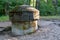 Old small concrete infantry sniper post in the woods of Hel, Poland. Old military fortification from World War Two and