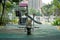 Old small roundabout in a playground in Singapore