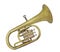 Old small tuba instrument isolated.