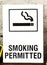 Old Smoking Permitted Wall Sign
