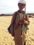 Old Snake Charmer on Beach in Karachi, Pakistan