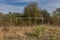 Old soccer goal in an abandoned soccer field