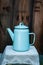 Old soft blue teapot