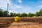 Old softball on Homepage and View of a Softball Field from Home Plate