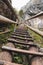 Old but solid wooden ladder in a beautiful gorge in the southeast of Austria in Styria. Bear gorge. Barenschutzklamm. Route to the