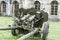 Old Soviet artillery antitank gun from World War II age