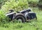 Old Soviet motorcycle with a cradle. An old mototechnique