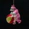 Old soviet paper christmas decoration. Circus bear with ball.