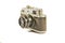Old soviet rangefinder camera isolated on white background