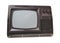 Old soviet small black tv on isolated background