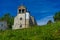 Old spanish church bottom view, Basque Country, Spain