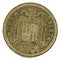 Old Spanish coin of 1 peseta, Francisco Franco