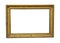 Old square wooden picture frame in gold colour