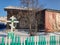 The old St. Nicholas Church with boarded up windows in the village of Krasny Zavod in 1914. Wooden church of the last century