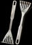 Old Stainless Steel Potato Masher Front And Reverse Side Variants Isolated On Black Background