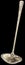 Old Stainless Steel Sauce Ladle Reverse Side Isolated On Black Background