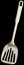 Old Stainless Steel Slotted Turner Spatula Isolated On Black Background