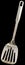 Old Stainless Steel Slotted Turner Spatula Isolated On Black Background