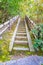 Old stair at Kinkakuji Temple (The Golden Pavilion) in Kyoto, Ja