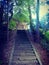 Old stair to shinto shrine, Sado island, Japan