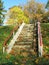 Old stair and trees in autumn, Lithuania