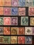 Old stamps, vintage stamps, vintage stamps with stamps from old stock, retro