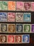 Old stamps, vintage stamps, vintage stamps with stamps from old stock, retro