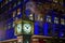 Old Steam Clock in Vancouver`s historic Gastown district at night