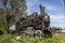 Old steam-engine locomotive in Pusztaszabolcs, Hungary