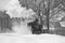 Old steam train from Bucovina county in Romania , winter time