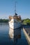 Old steamboat `Saimaa` at the pier in the city harbor, Lappeenranta