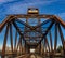 Old steel bridge for train crossing