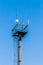 Old steel high-rise outlook tower point architecture view of the open air outdoor blue sky background