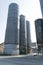 Old steel silos with white cement