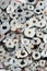 Old stepper motors as industrial e-waste background