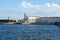 Old Stock Exchange building on Vasilyevsky island and Saint Petersburg skyline, Russia