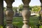 Old stone banisters at the Karolyi Castle in Nagymagocs