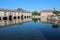 old stone bridge (barrage vauban), commandery saint-jean and ill river - strasbourg - france